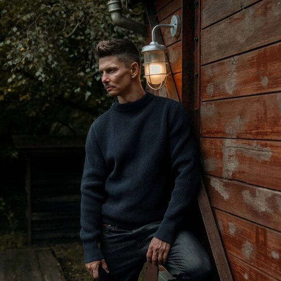 Bleu De Chauffe Fisherman Sweater Navy (Large) - Picture 2 of 7